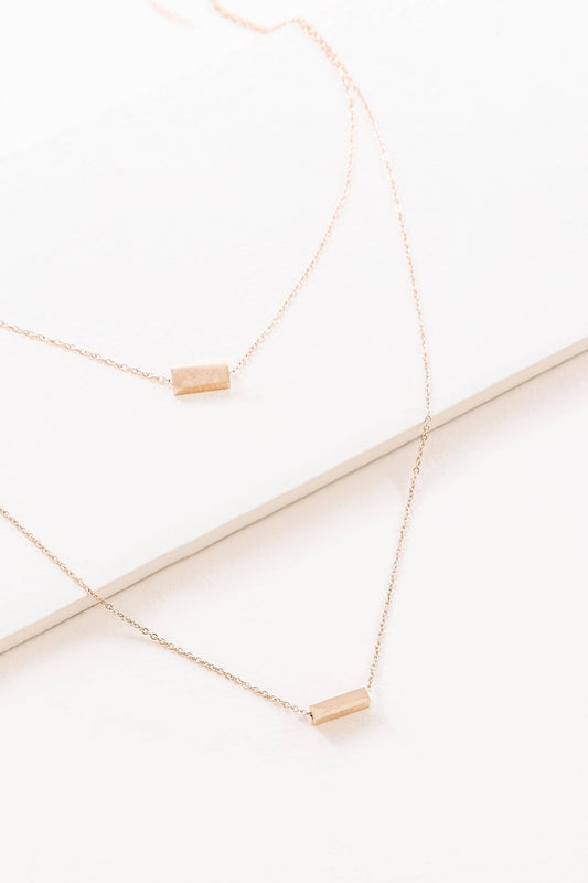 Strike a Pose Bar Layered Necklace | Rose Gold (14K)
