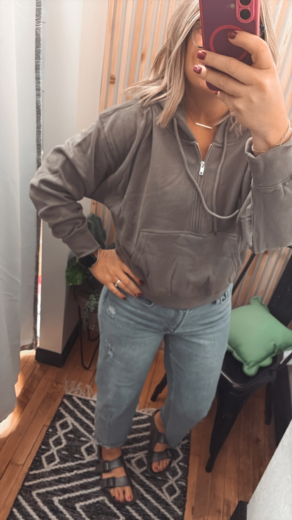 Fleece Half Zip Hoodie