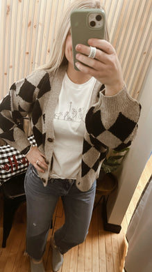 HARLEQUIN KNIT CARDIGAN