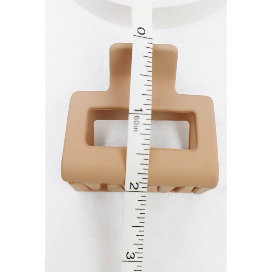 Neutral Tone Matte Color Rectangle Medium Hair Clips