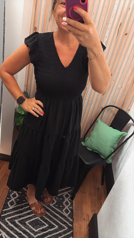 Flutter Sleeve Maxi Dress