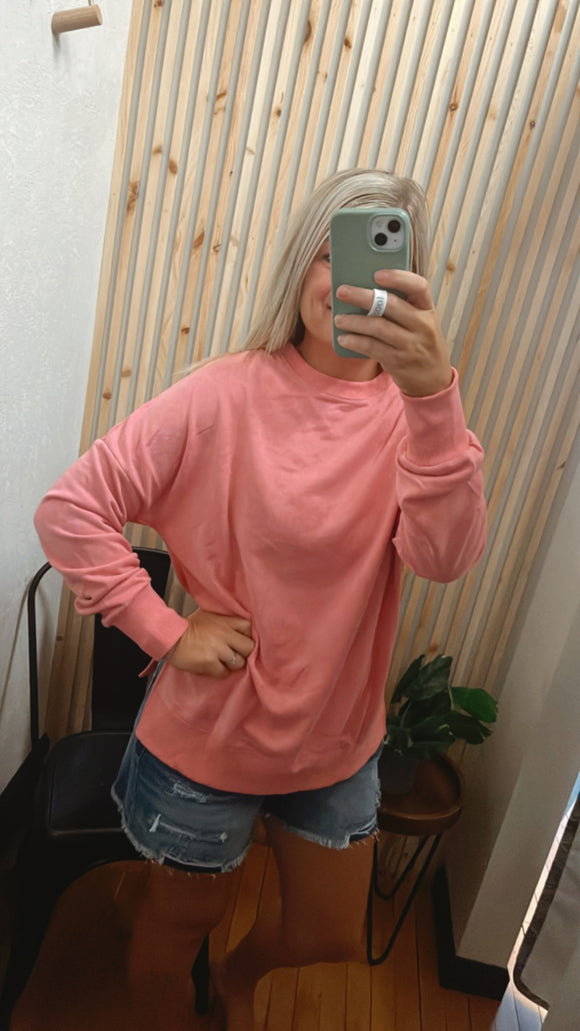 Oversized Side Slit Sweatshirt