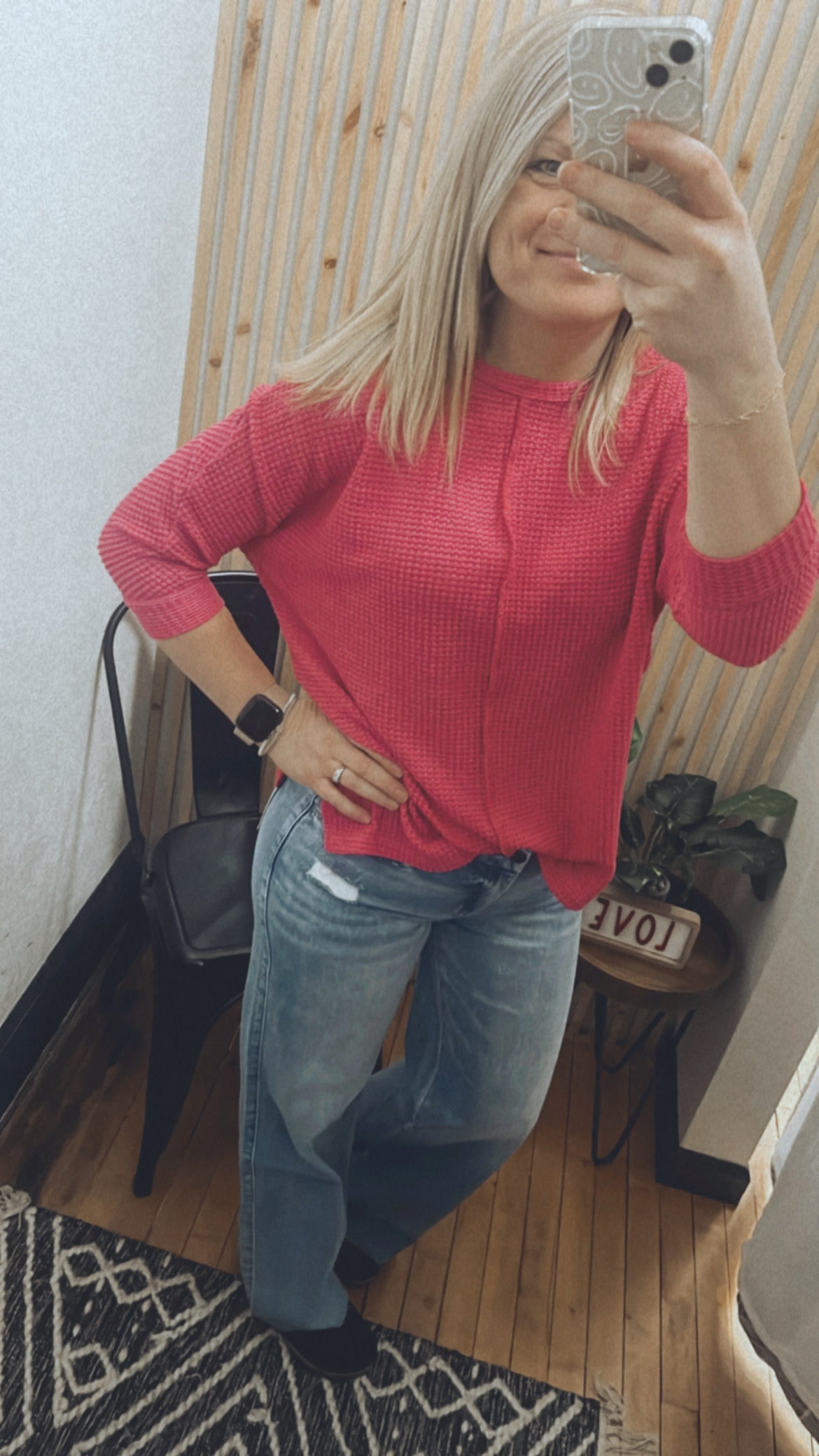 Mid Rise Raw Wide Leg Jeans