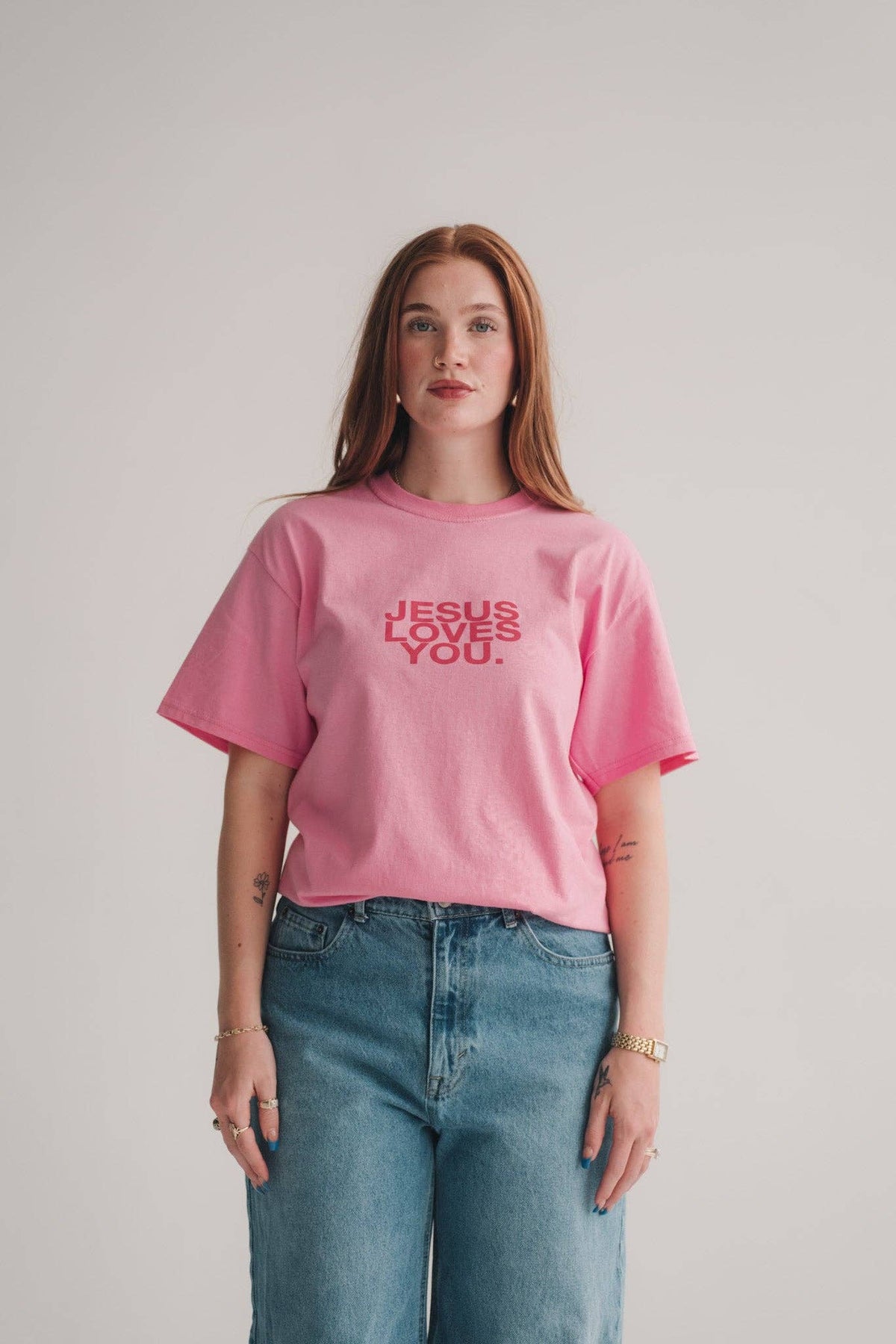 Pink Jesus Loves You Tee