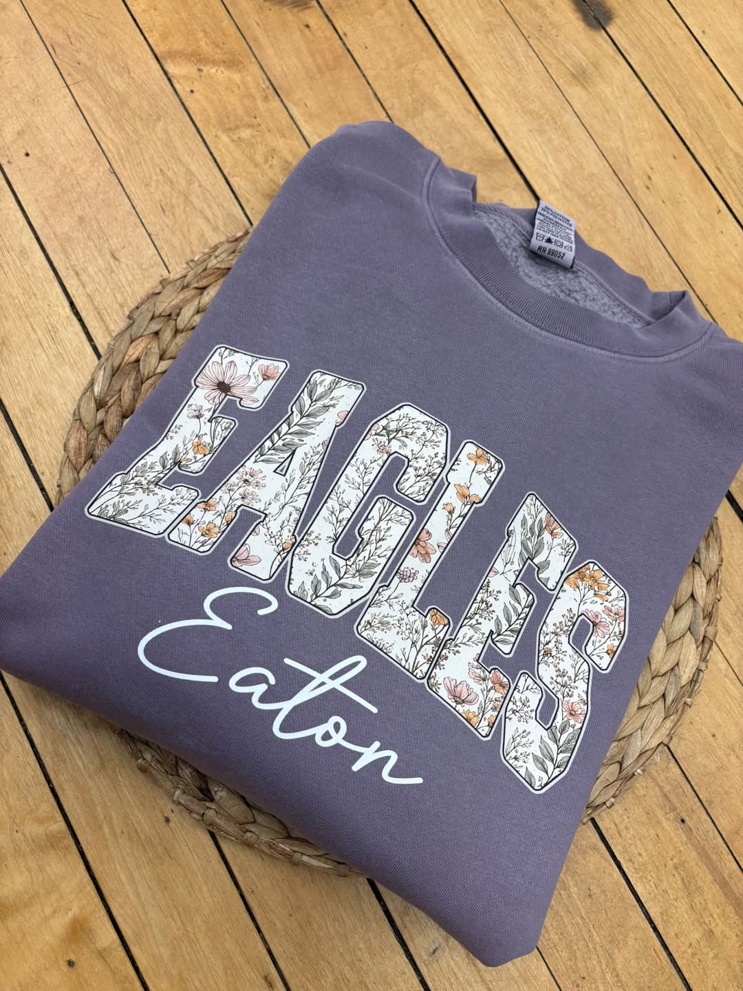 Eaton Floral Pigment Plum Crew Sweatshirt