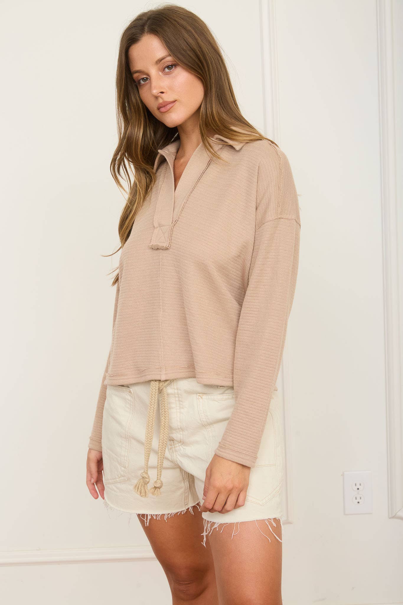 Exposed Seam Knit Polo