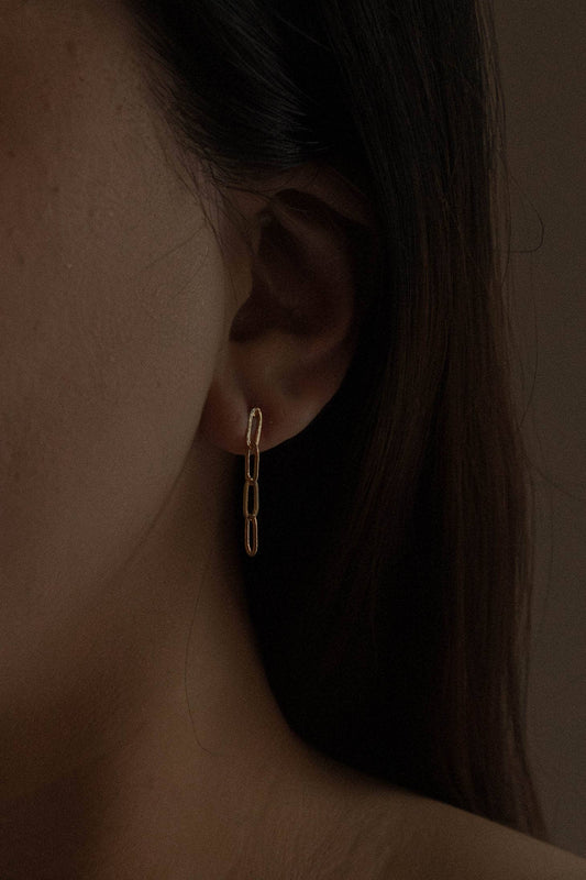 Mini Chain Dangle Earrings | Gold