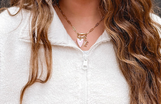 18K Gold PVD Paperclip Carabiner Necklace