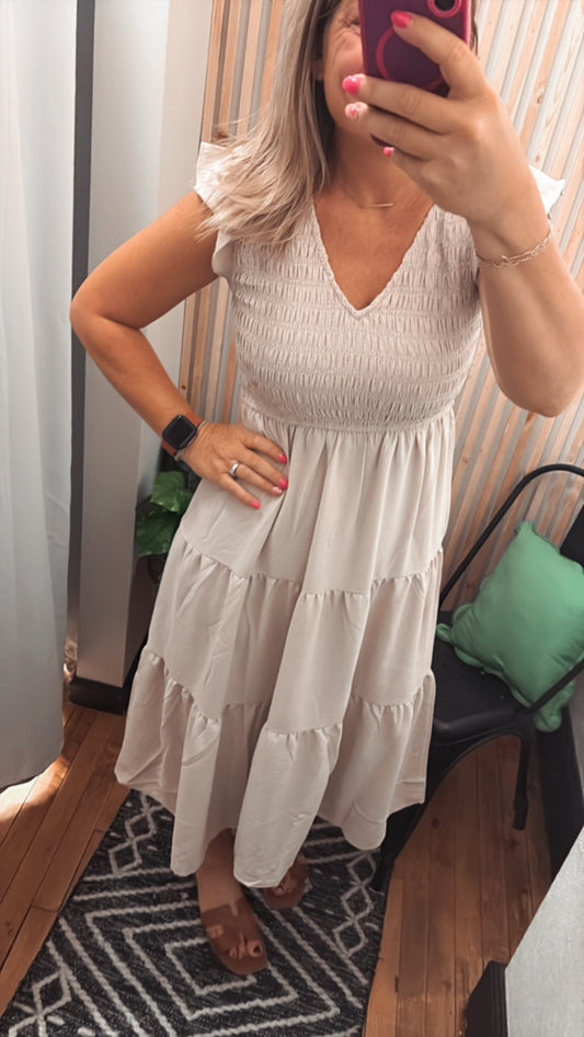 Flutter Sleeve Maxi Dress