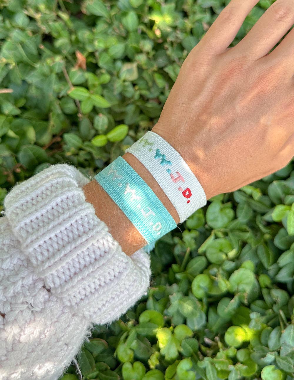 White WWJD Embroidered Bracelet