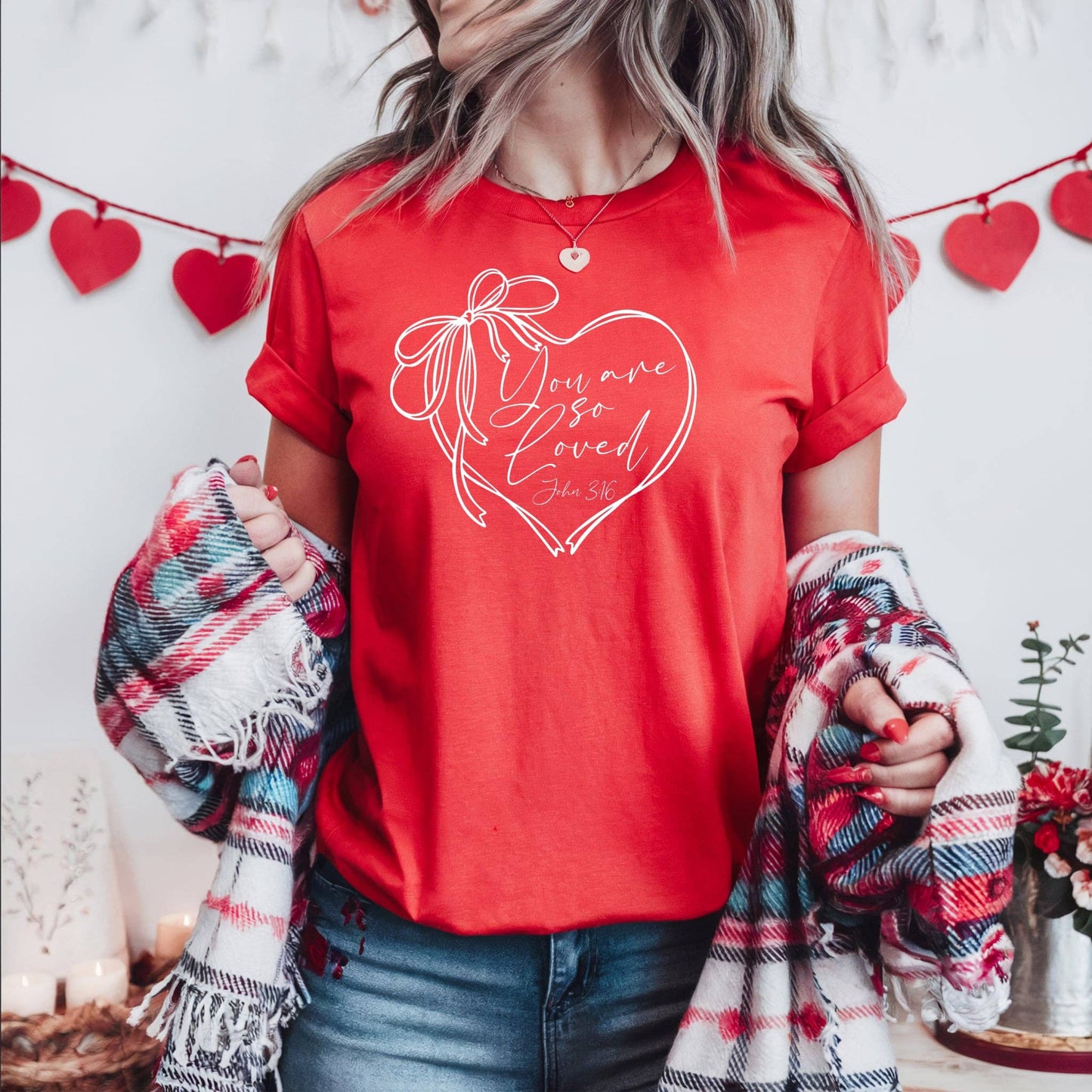 You Are So Loved Red/white Graphic Tee