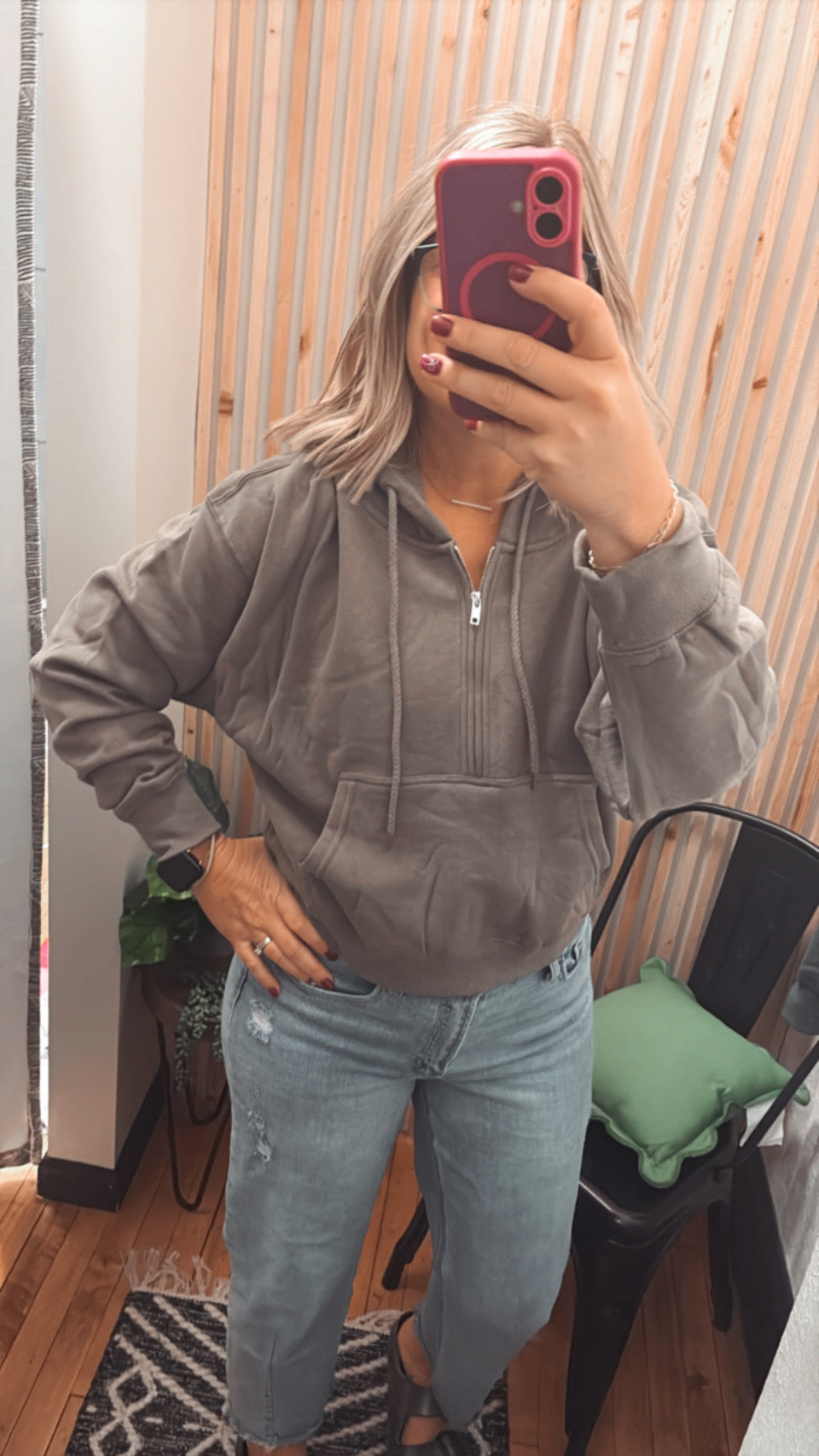 Fleece Half Zip Hoodie