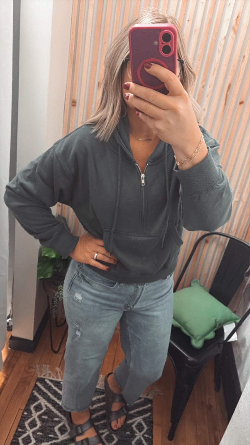 Fleece Half Zip Hoodie