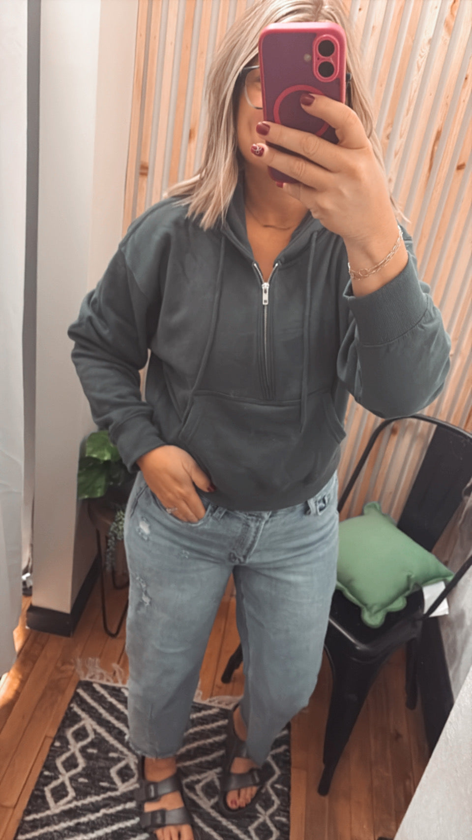 Fleece Half Zip Hoodie