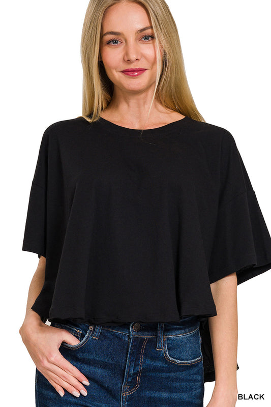 Cropped Cotton Tee