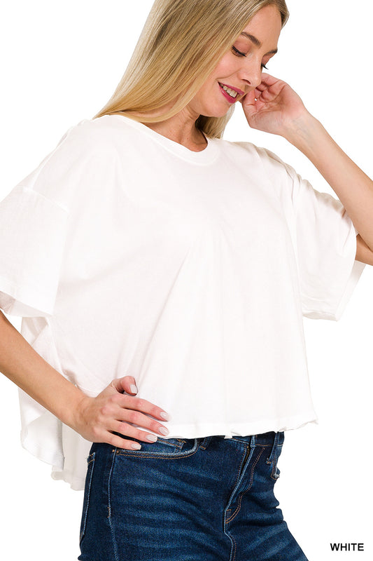 Cropped Cotton Tee