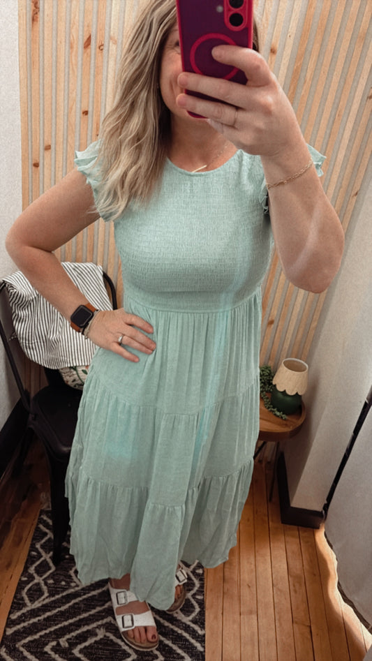 Smocked Midi Dress