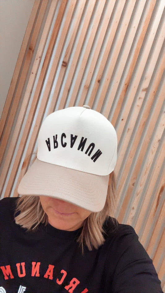 Arcanum Upside Down Tan Trucker Hat