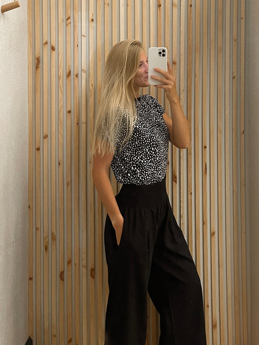Smocked Wide Leg Pants