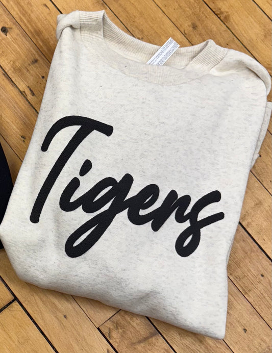 Heather Oatmeal Raw Edge Versailles Puff Sweatshirt