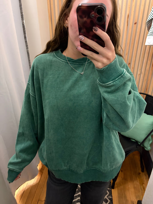 Acid Wash Oversized Pullover