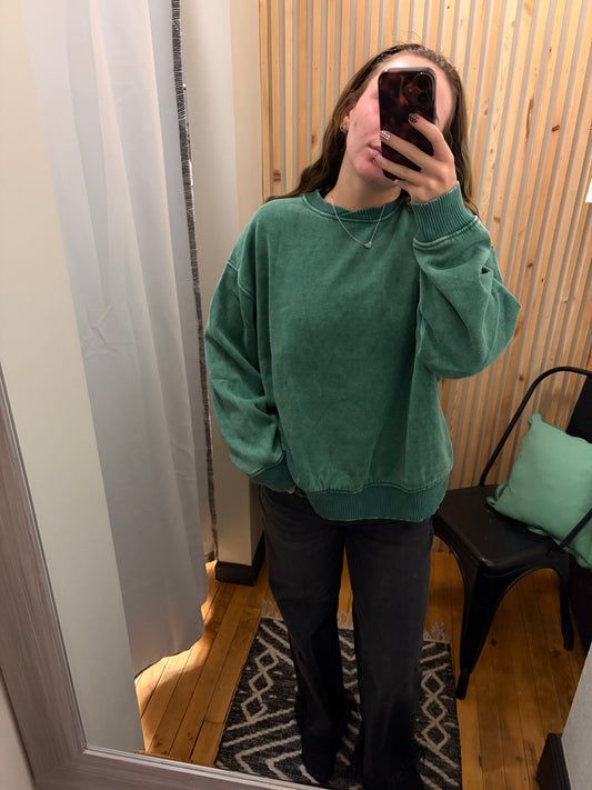 Acid Wash Oversized Pullover