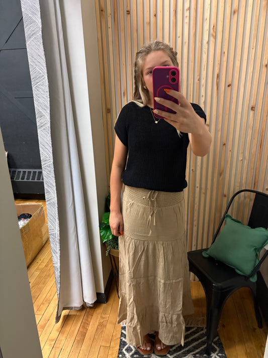 Smocked Maxi Skirt