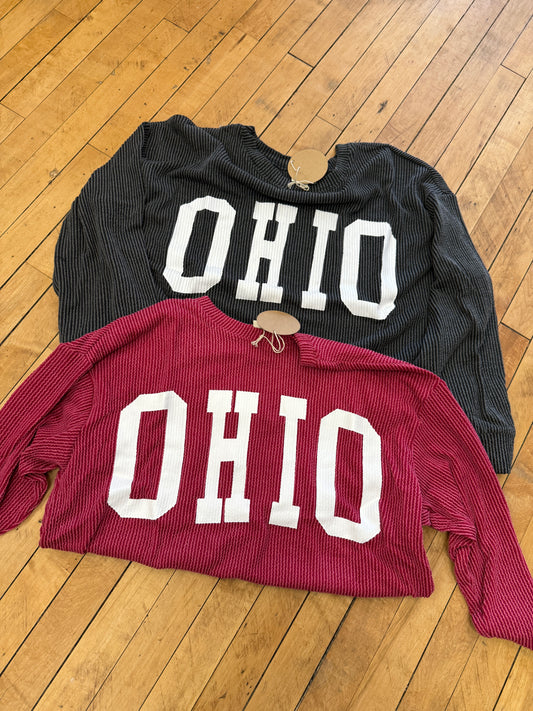 Ohio Lettering Ribbed Pullover