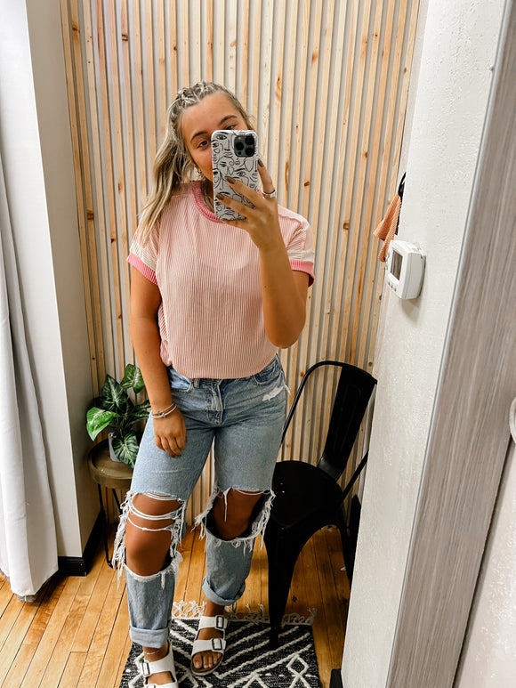 Light Pink Textured Tee