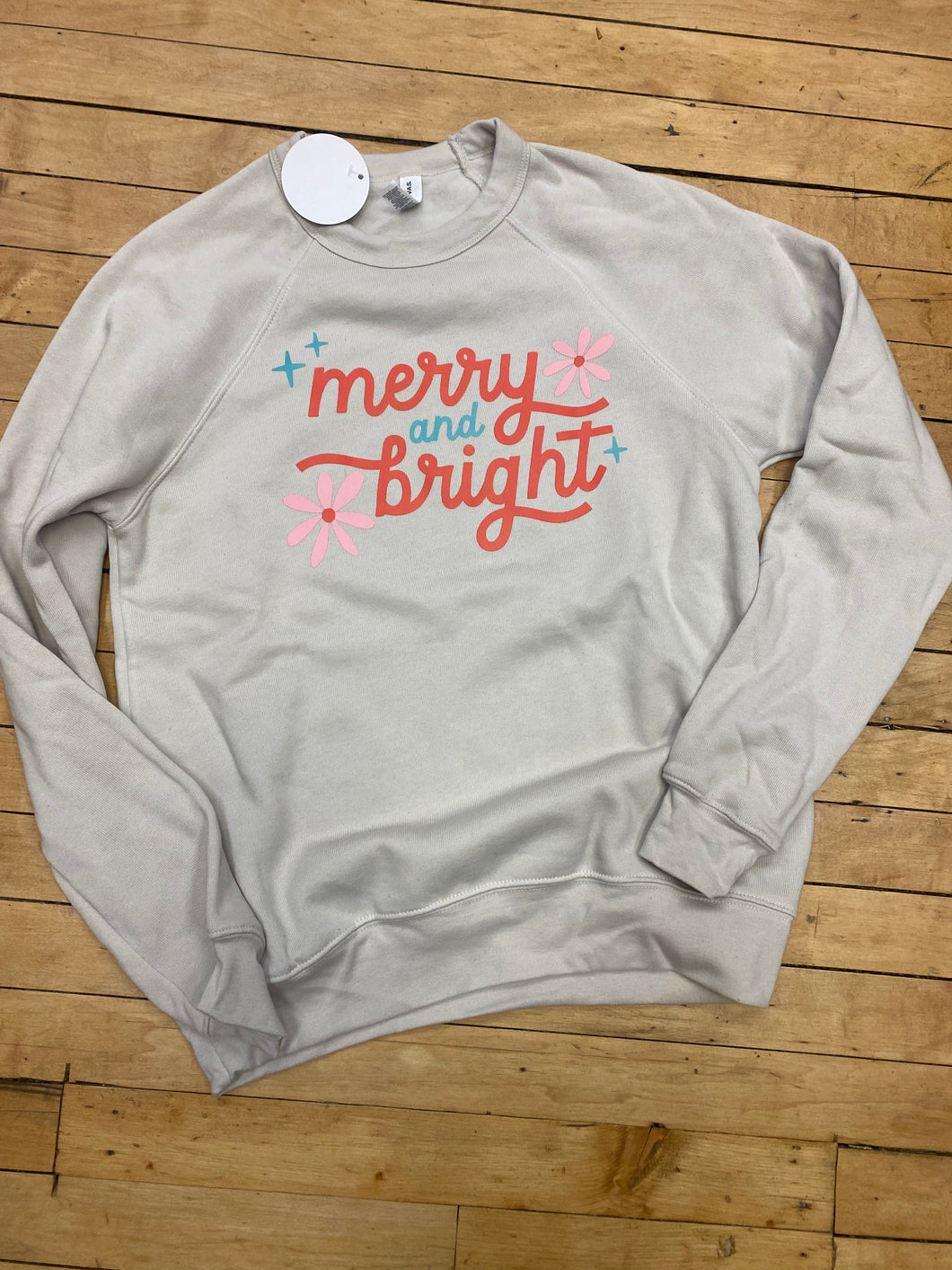 Merry and Bright Tan Sweatshirt