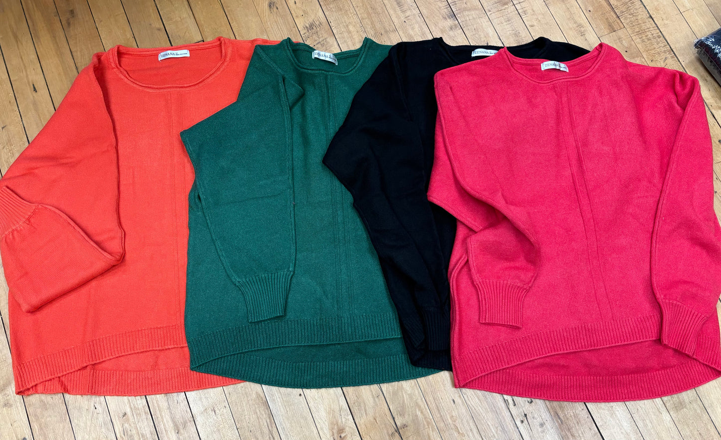 Front Seam Round Neck Sweater