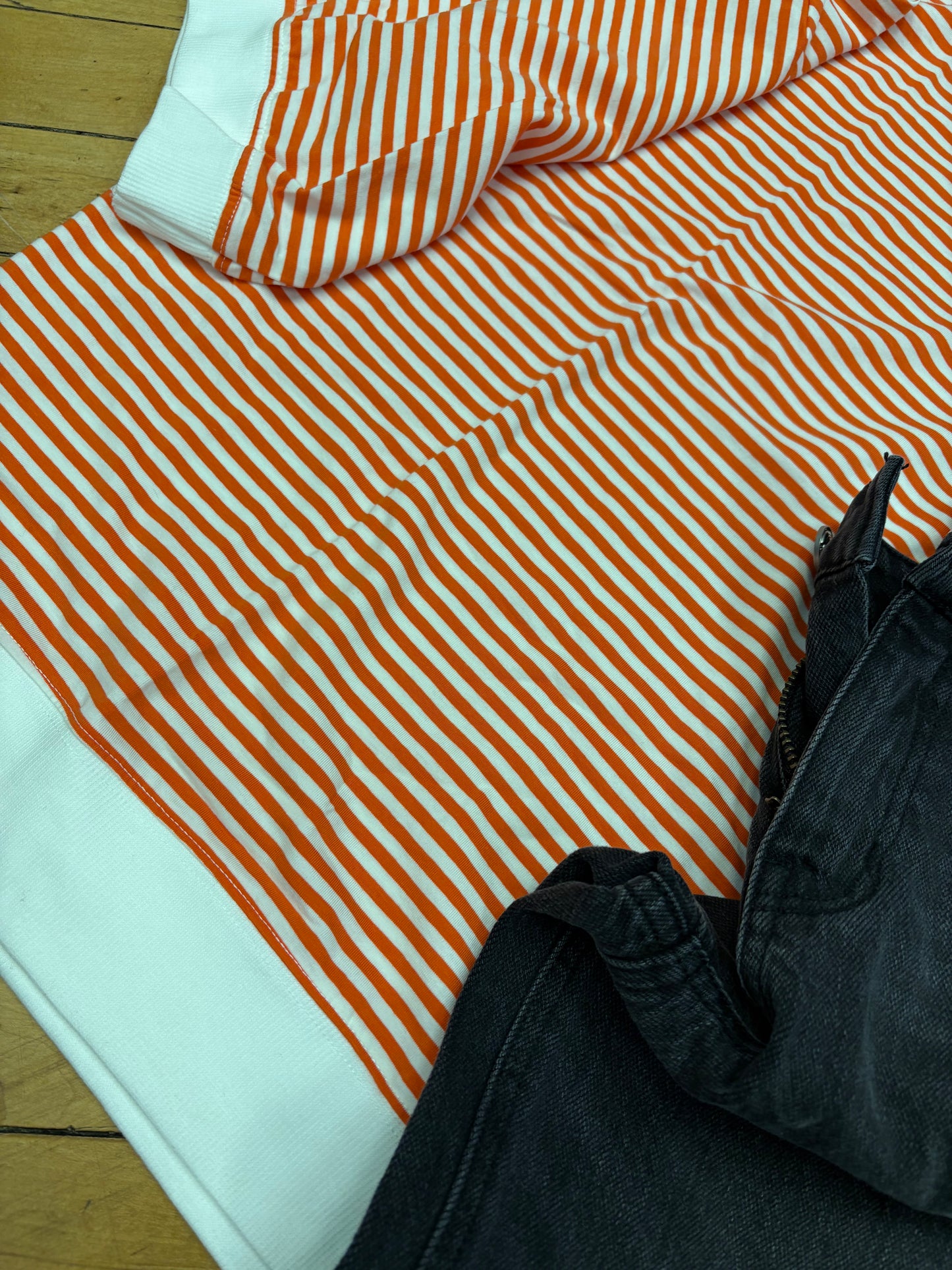 Plus Striped Contrast Top