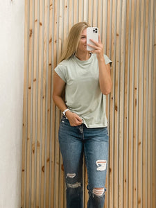 Solid Top With Short Sleeves