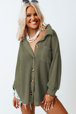 Green Waffle Knit