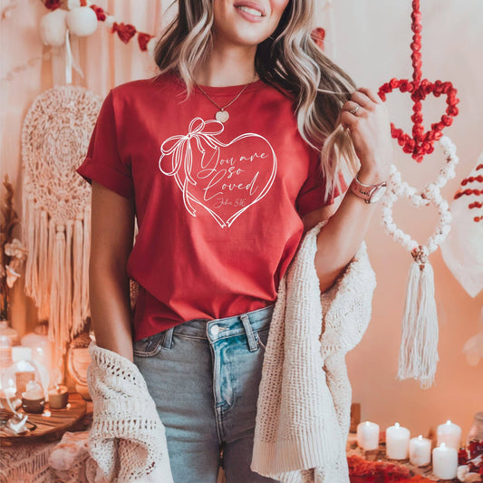 You Are So Loved Red/white Graphic Tee