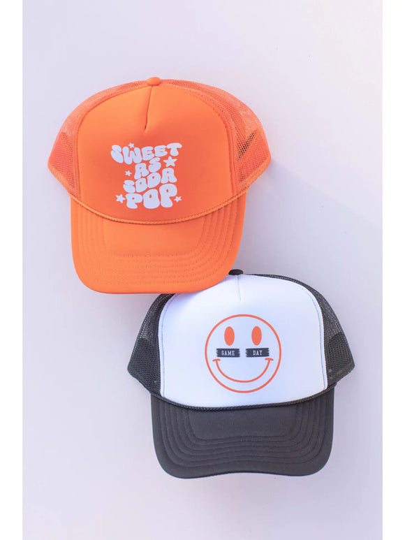 Game Day Smiley Trucker Hat