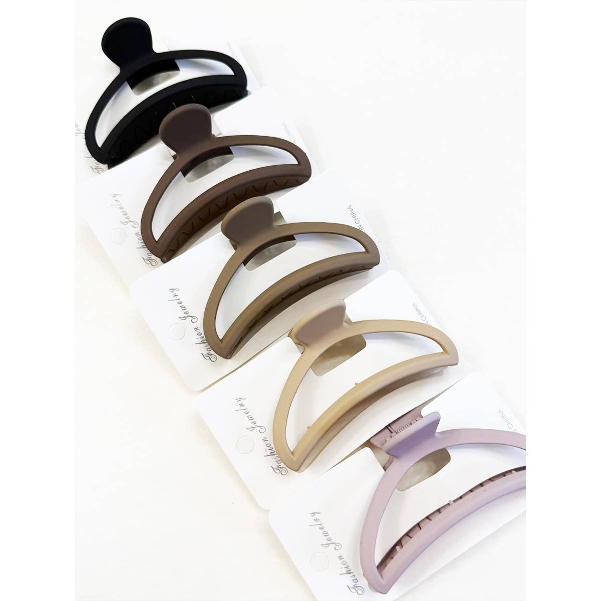 Minimalist Matte Half Moon Hair Claw Clips