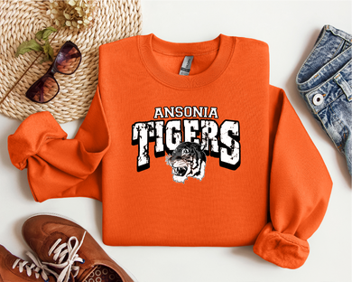 Ansonia Tigers Distressed Orange Apparel