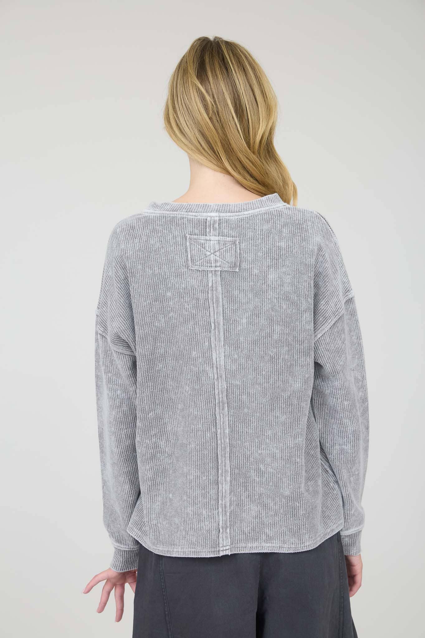 Washed Pocket Ribbed Top