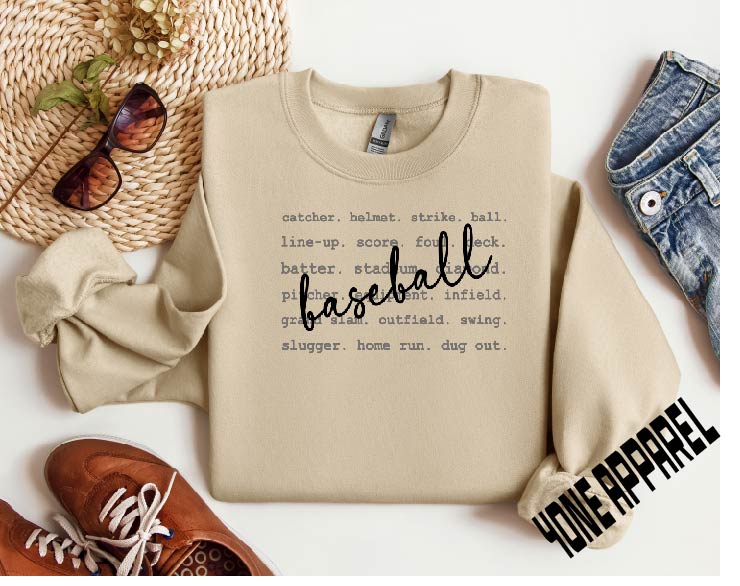 Baseball Typography Apparel