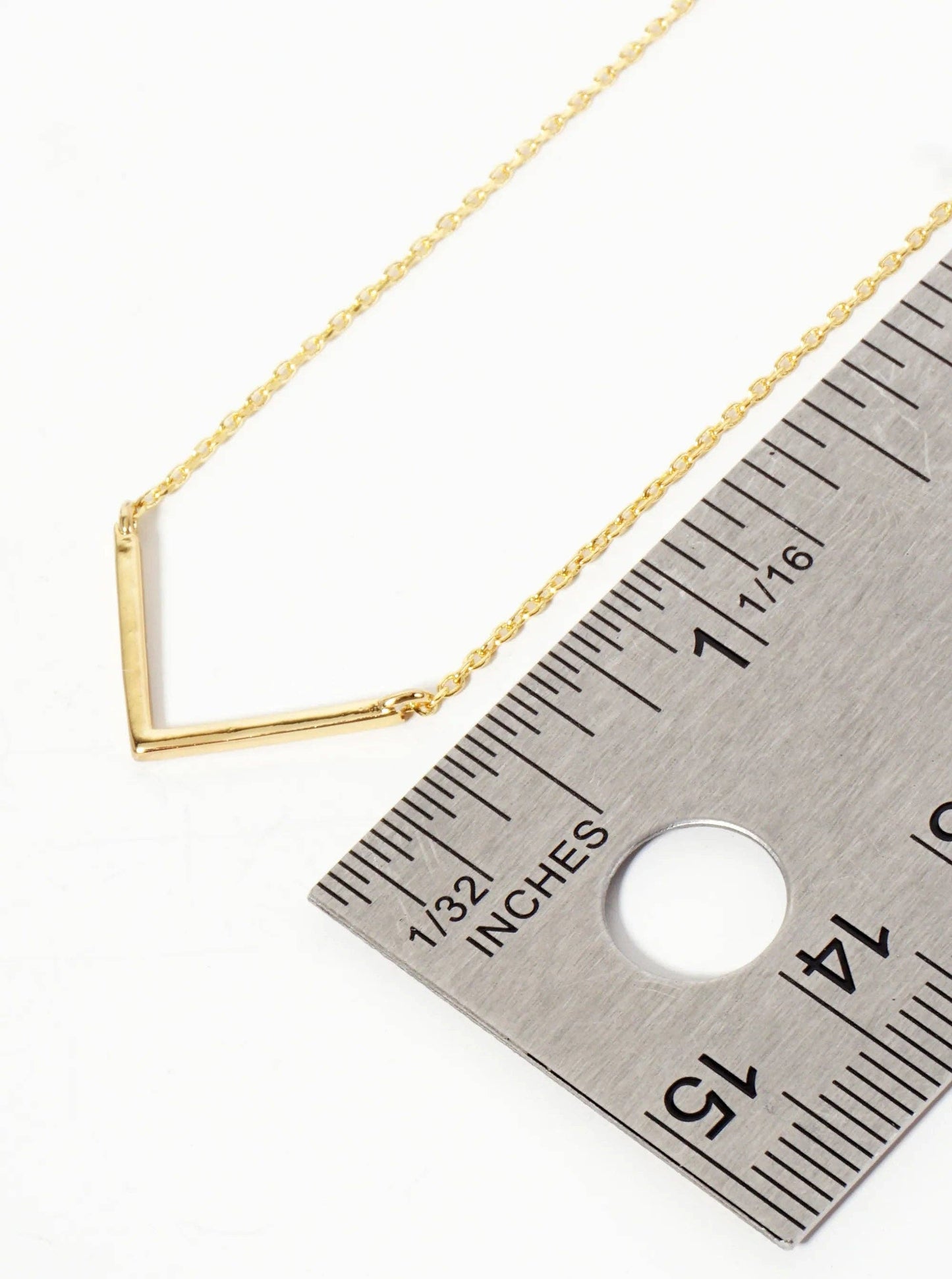 Minimalist V-Shape Pendant 18K-Gold-Dipped Necklace