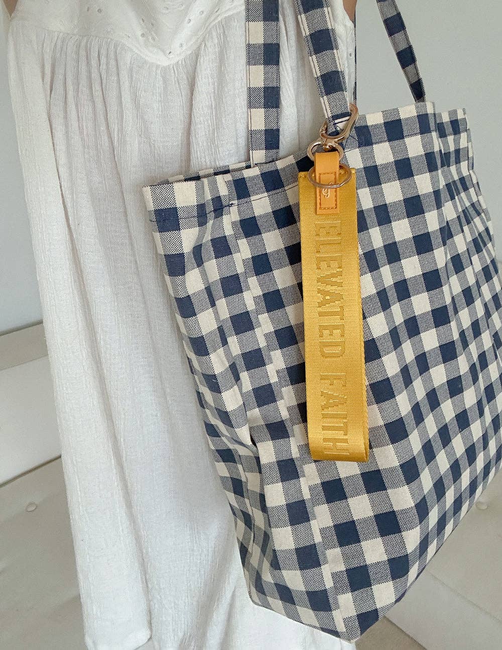 Yellow Oversized Logo Keychain