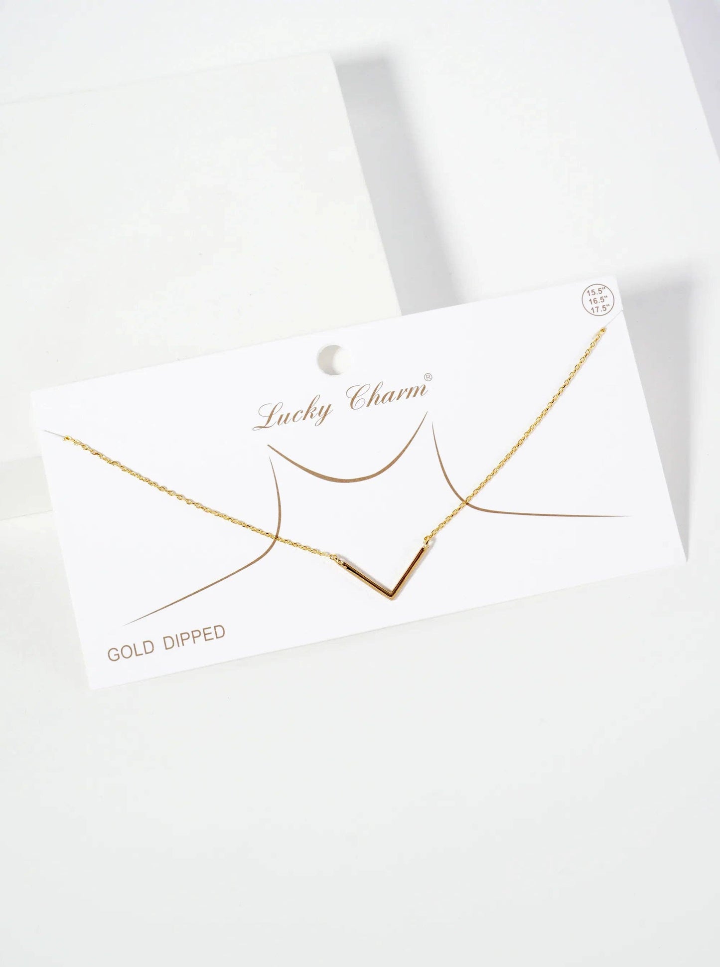 Minimalist V-Shape Pendant 18K-Gold-Dipped Necklace