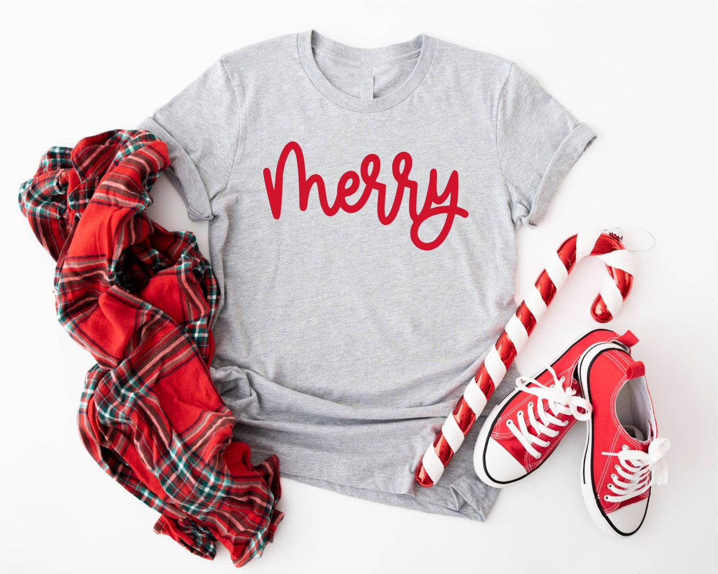 Merry Script Holiday Graphic Tee