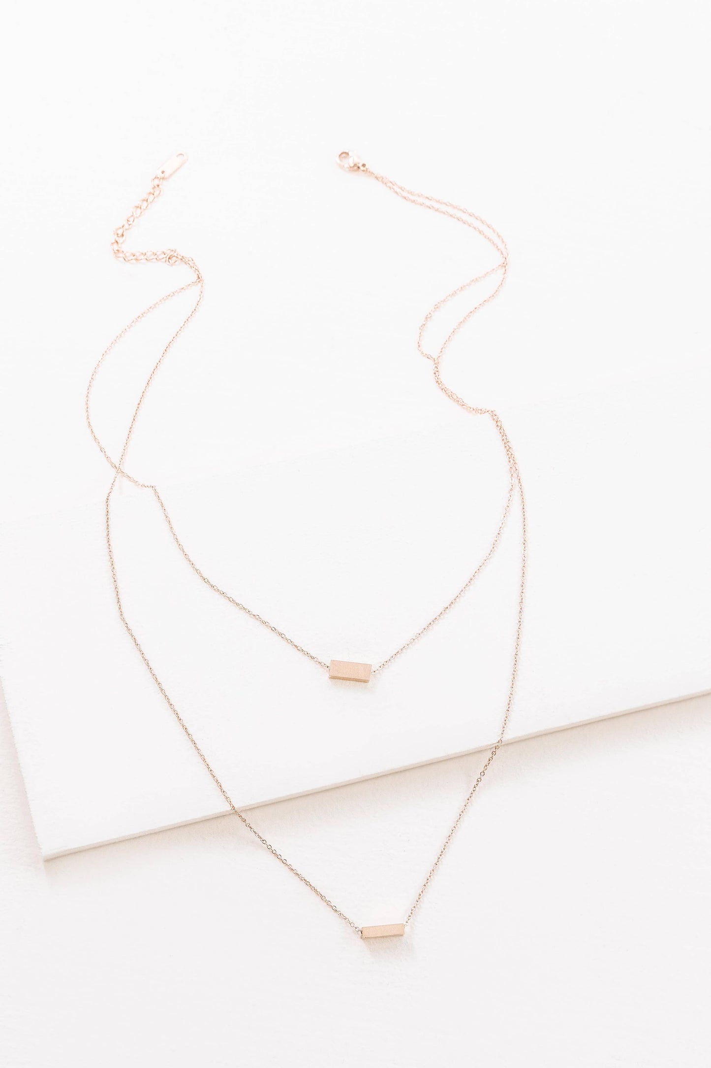 Strike a Pose Bar Layered Necklace | Rose Gold (14K)