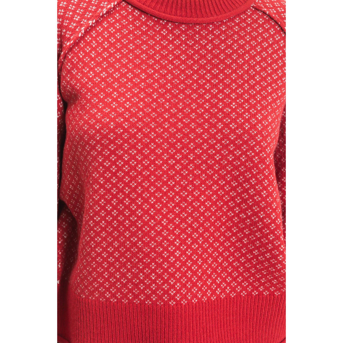 Patterned Mock Neck Sweater