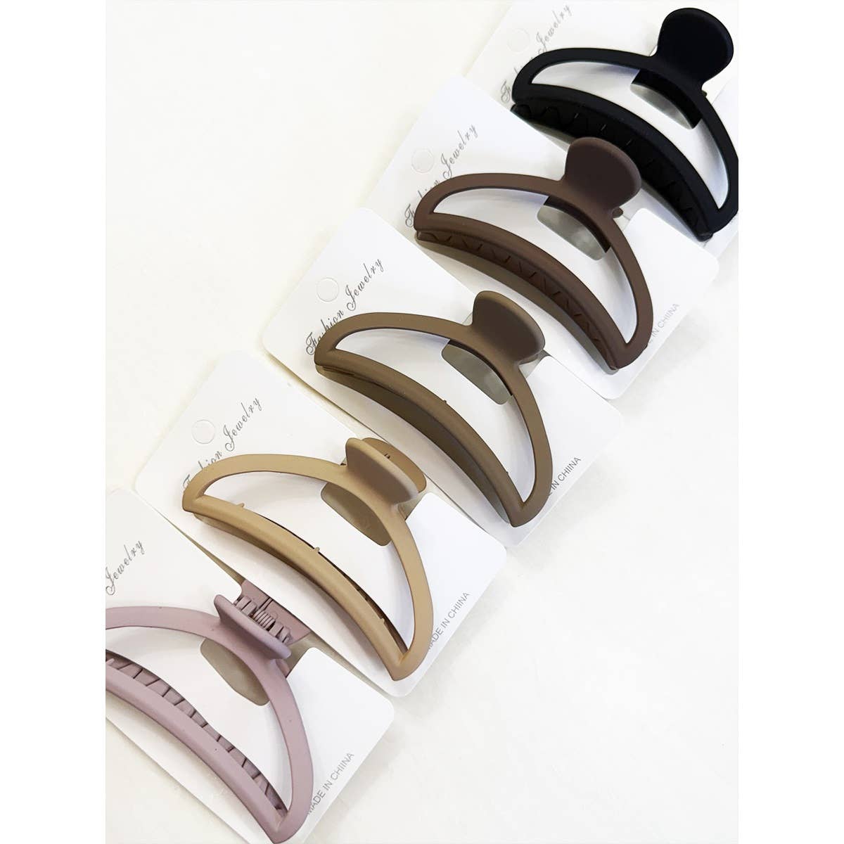Minimalist Matte Half Moon Hair Claw Clips