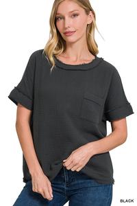Raw Edge Pocket Top