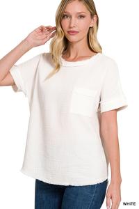 Raw Edge Pocket Top
