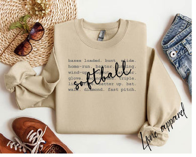 Softball Typography Apparel